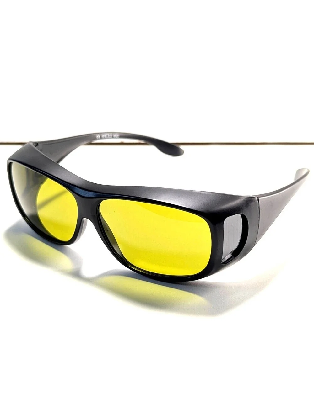 ImproVision C500 Fitover Sunglasses Greenish Lenses Black Frames Size: 63-12 450